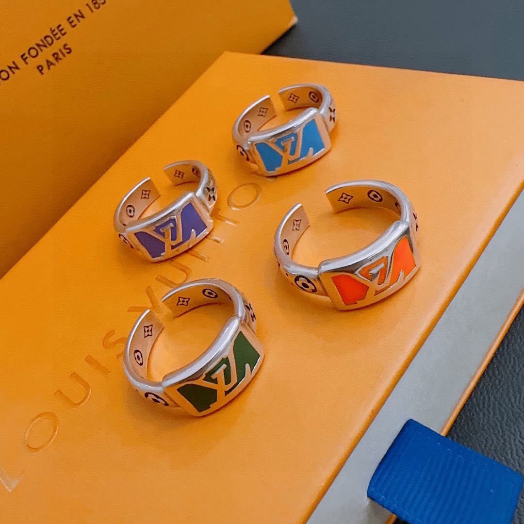 Louis Vuitton Blue Enamel Ring